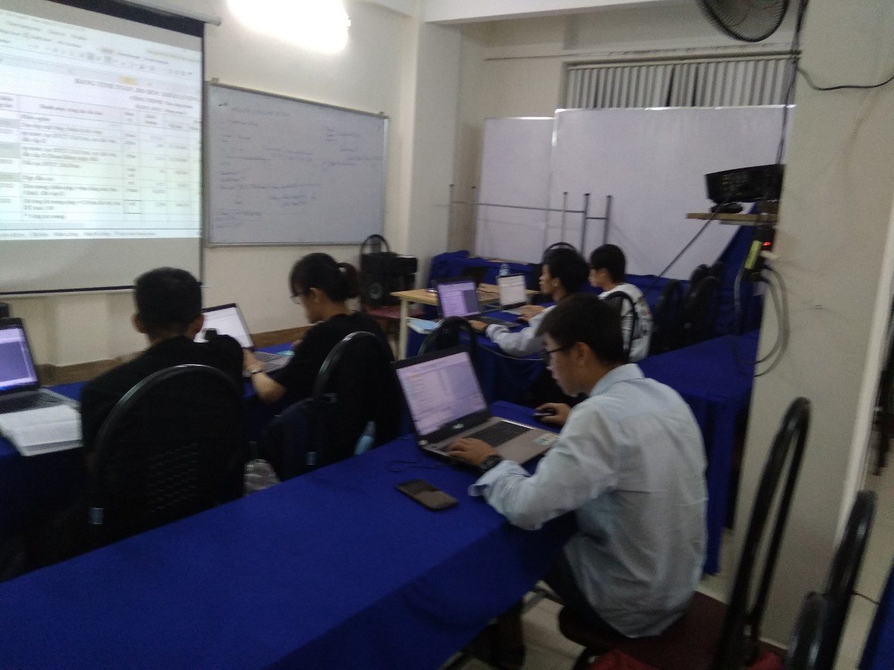 Học viên thực hành nghiệp vụ xây dựng tại lớp đào tạo – Đà Nẵng, 2018